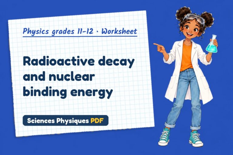 Radioactive decay worksheet with answers for A Level physics (free PDF download)