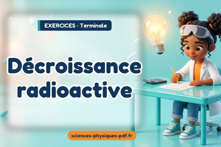 Décroissance radioactive : exercices de sciences physiques en terminale – PDF gratuit à télécharger et imprimer
