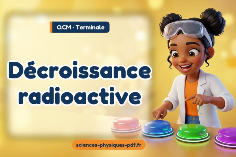 Décroissance radioactive : QCM de sciences physiques en terminale