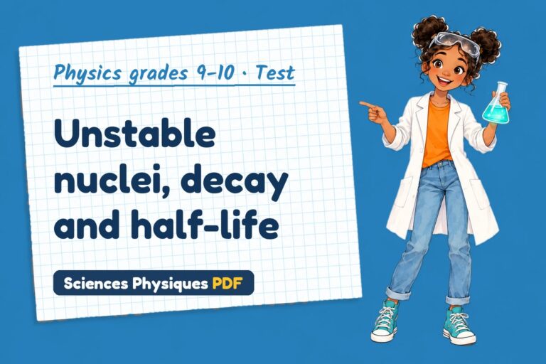 Radioactivity test with answers for GCSE physics (free PDF download)