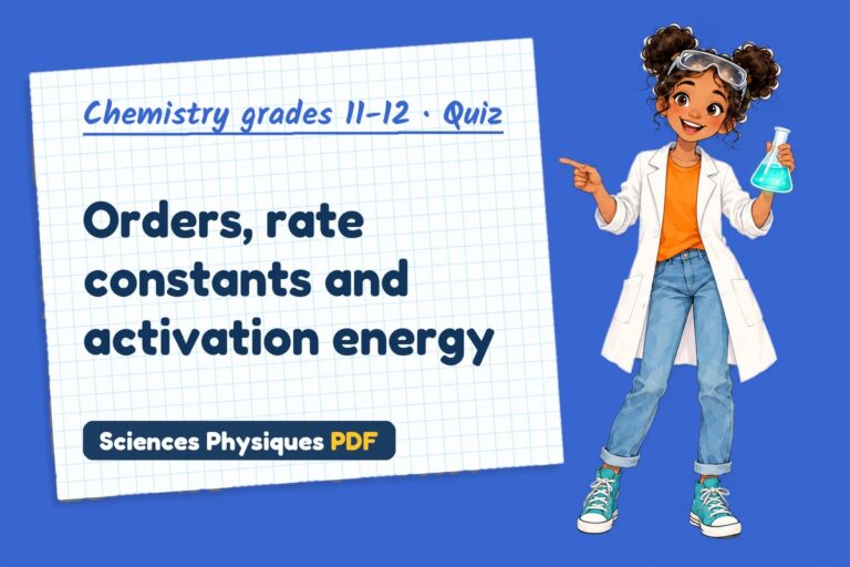 Rate equations quiz for A Level chemistry: 10 questions with answers