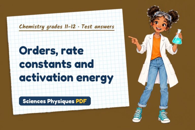 Rate equations test answers and mark scheme for A Level chemistry (free PDF download)
