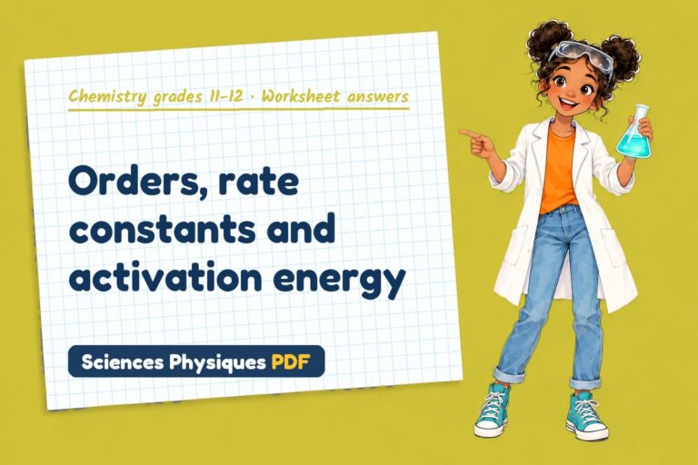 Rate equations worksheet answers for A Level chemistry (free PDF download)