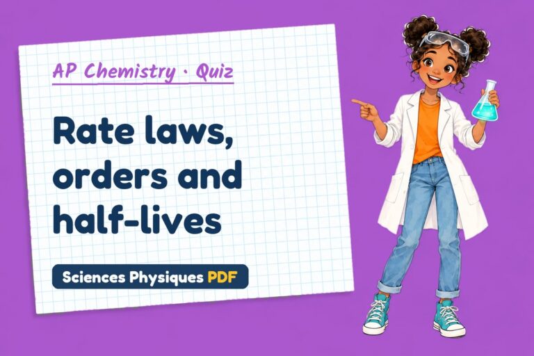 Rate law quiz for AP Chemistry: 10 questions with answers