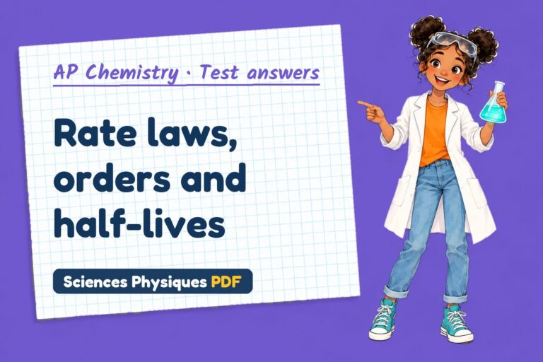 Rate law test answers and mark scheme for AP Chemistry (free PDF download)