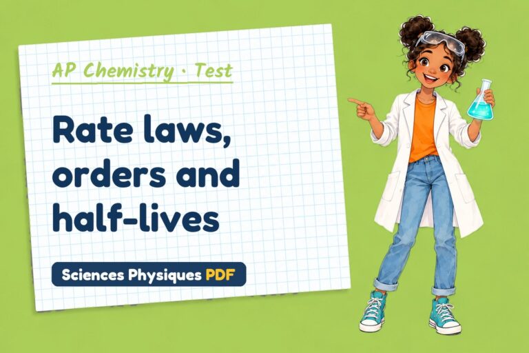 Rate law test with answers for AP Chemistry (free PDF download)