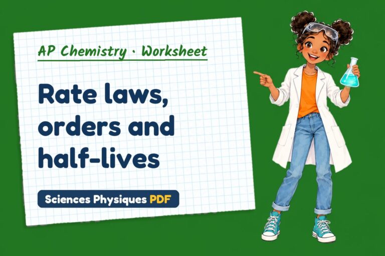 Rate law worksheet with answers for AP Chemistry (free PDF download)