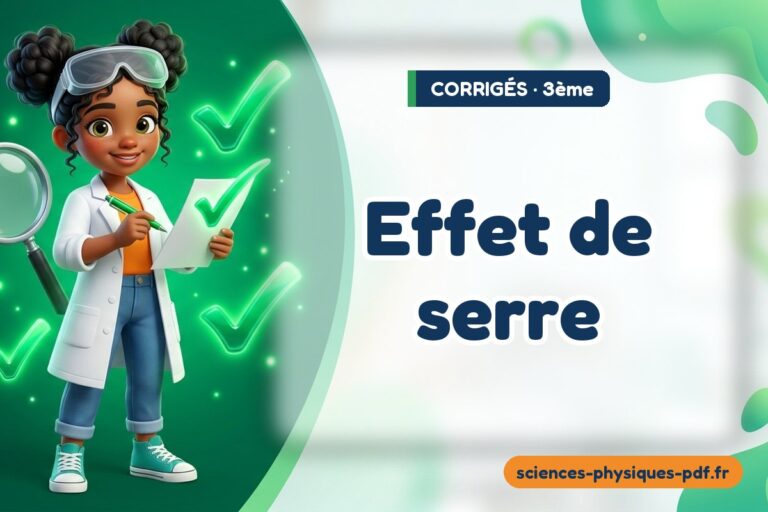 Effet de serre : corrigé des exercices de sciences physiques 3e – PDF gratuit à télécharger et imprimer