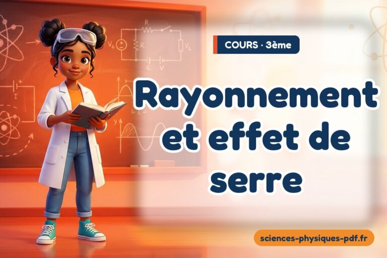 Rayonnement et effet de serre : cours de sciences physiques en 3e – PDF gratuit à télécharger et imprimer