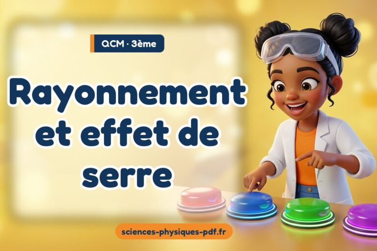 Rayonnement et effet de serre : QCM de sciences physiques en 3e