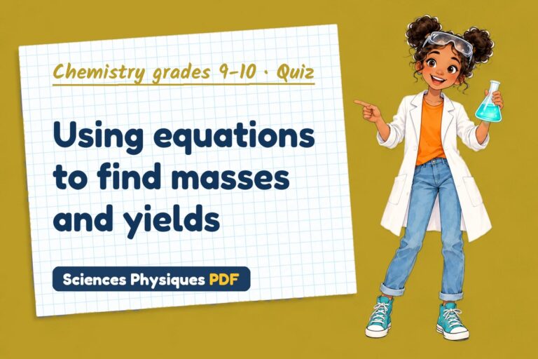 Reacting masses quiz for GCSE chemistry: 10 questions with answers