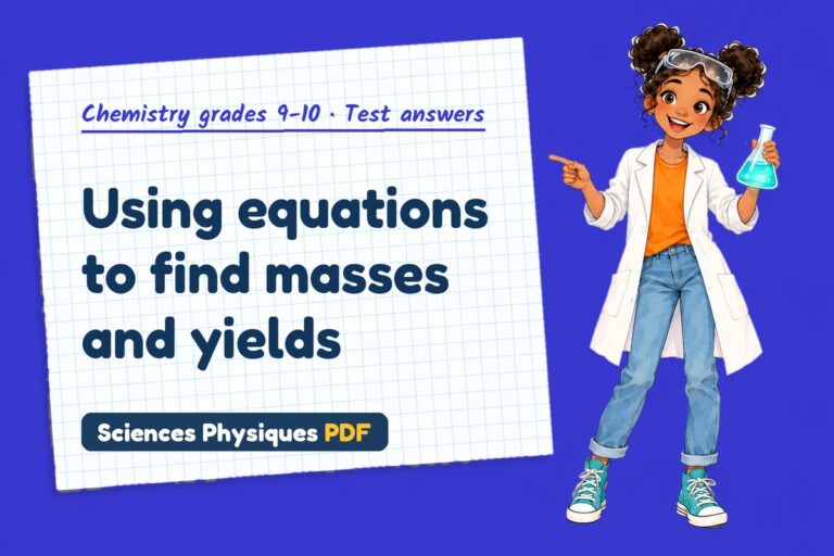 Reacting masses test answers and mark scheme for GCSE chemistry (free PDF download)