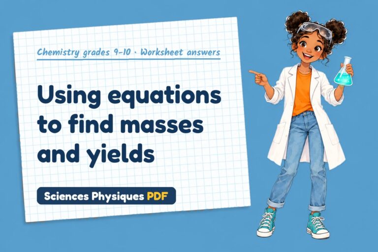 Reacting masses worksheet answers for GCSE chemistry (free PDF download)