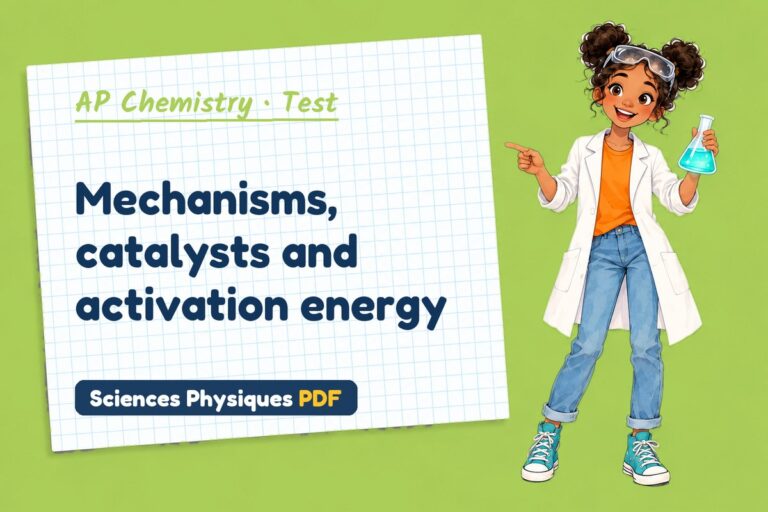 Reaction mechanism test with answers for AP Chemistry (free PDF download)