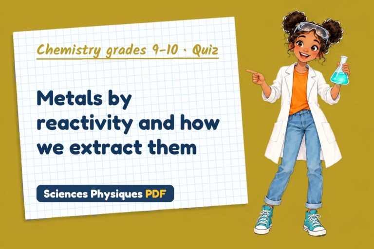 Reactivity series quiz for GCSE chemistry: 10 questions with answers