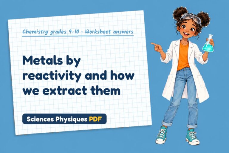 Reactivity series worksheet answers for GCSE chemistry (free PDF download)