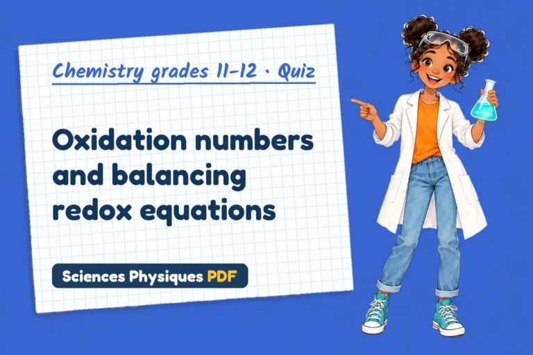 Redox reactions quiz for A Level chemistry: 10 questions with answers