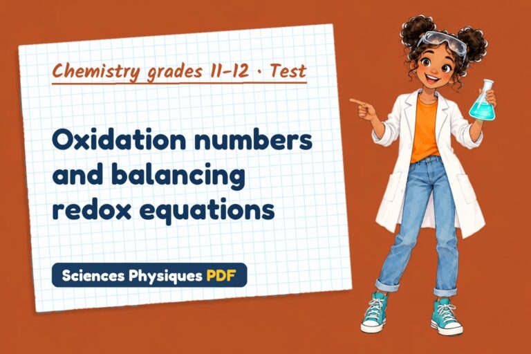 Redox reactions test with answers for A Level chemistry (free PDF download)