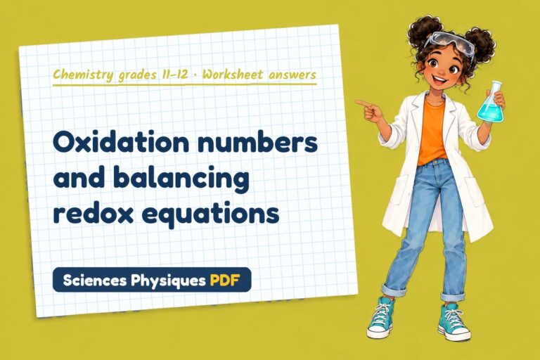 Redox reactions worksheet answers for A Level chemistry (free PDF download)