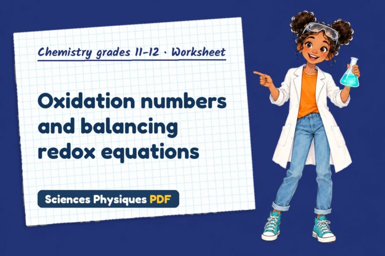 Redox reactions worksheet with answers for A Level chemistry (free PDF download)