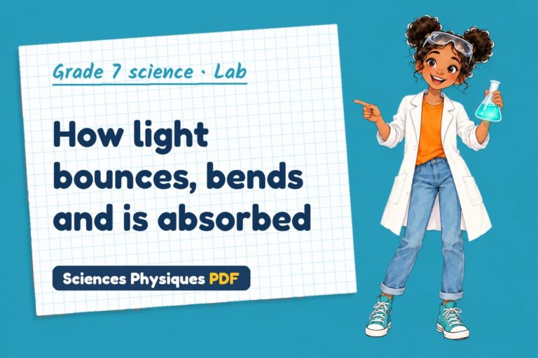 Reflection of light lab for grade 7 science: practical with sample results (free PDF download)