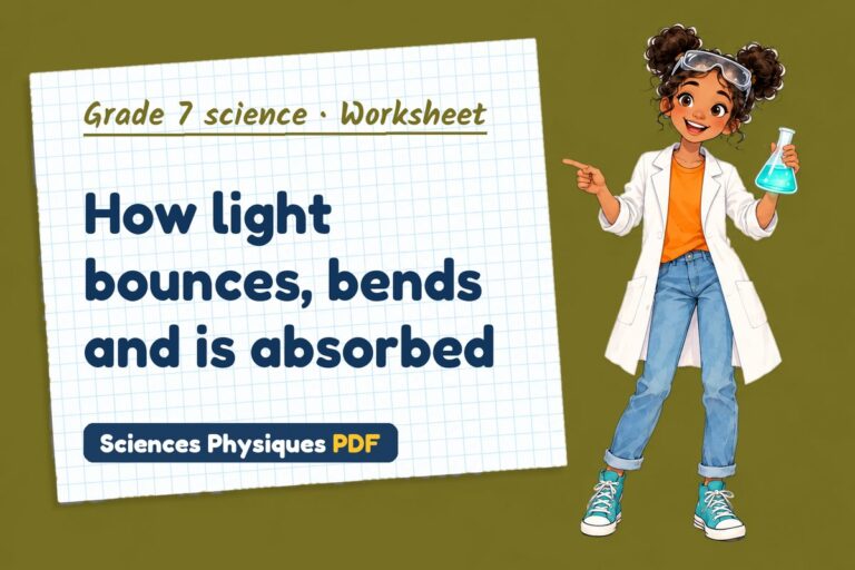 Reflection of light worksheet with answers for grade 7 science (free PDF download)