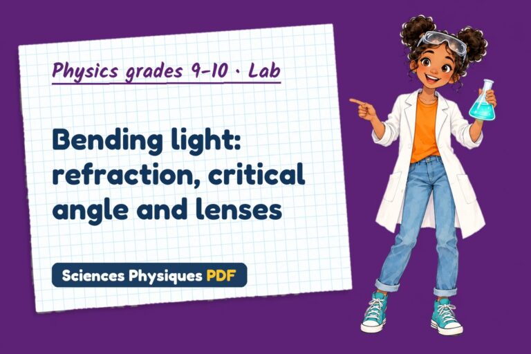 Refractive index lab for GCSE physics: practical with sample results (free PDF download)