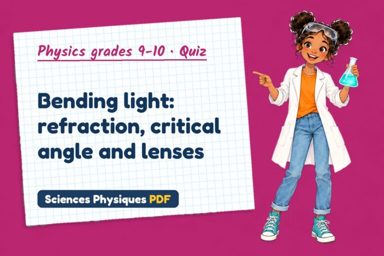 Refractive index quiz for GCSE physics: 10 questions with answers