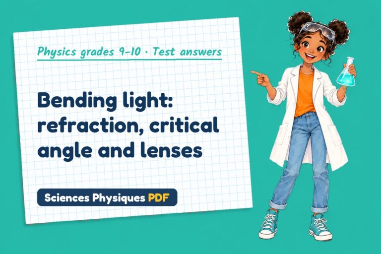 Refractive index test answers and mark scheme for GCSE physics (free PDF download)
