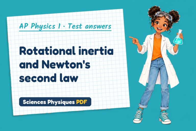 Rotational inertia test answers and mark scheme for AP Physics 1 (free PDF download)