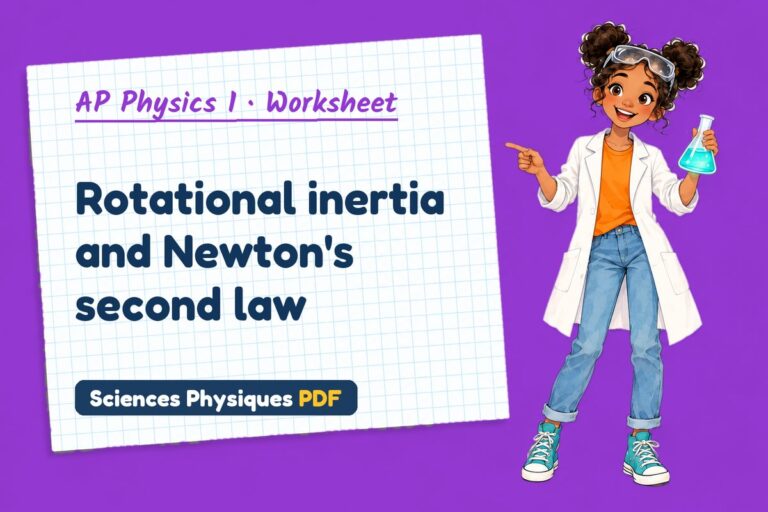 Rotational inertia worksheet with answers for AP Physics 1 (free PDF download)
