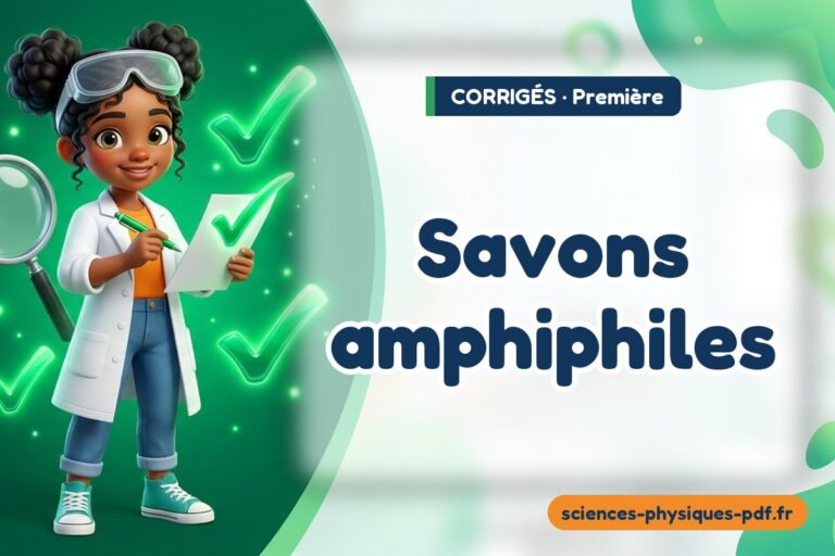 Savons amphiphiles : corrigé des exercices de sciences physiques première – PDF gratuit à télécharger et imprimer