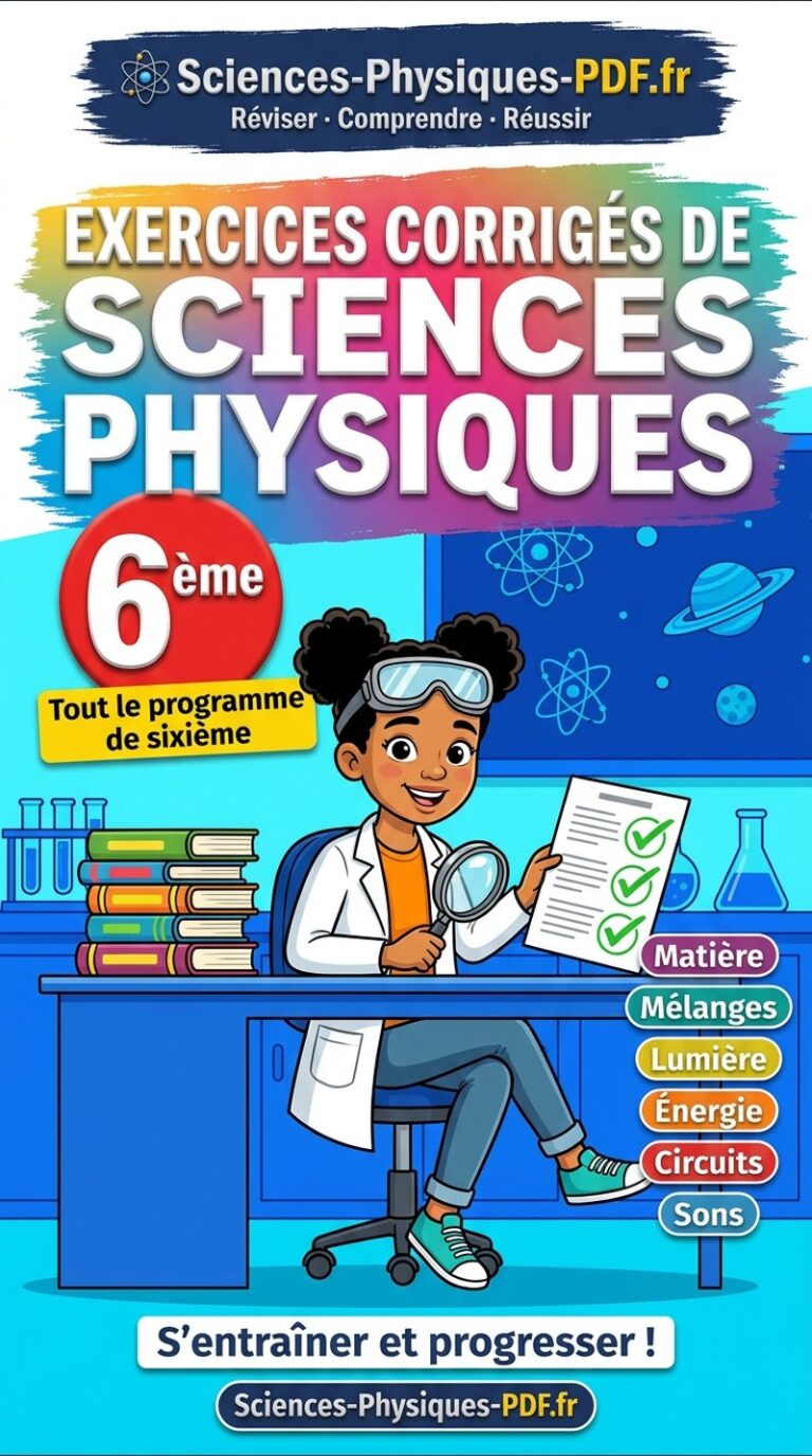 Exercices corrigés de sciences physiques 6ème : livre PDF de 163 pages