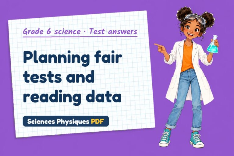 Scientific method test answers and mark scheme for grade 6 science (free PDF download)