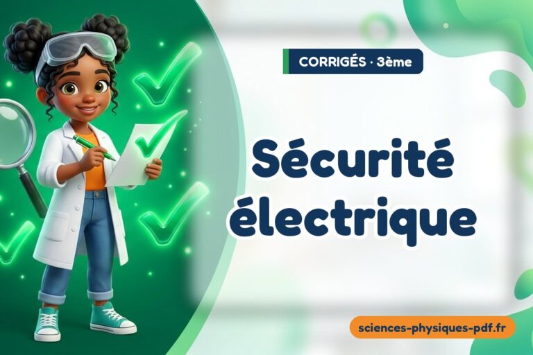 Sécurité électrique : corrigé des exercices de sciences physiques 3e – PDF gratuit à télécharger et imprimer
