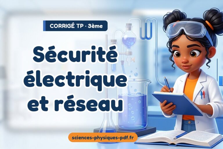 Sécurité électrique et réseau : corrigé du TP de sciences physiques 3e – PDF gratuit à télécharger et imprimer