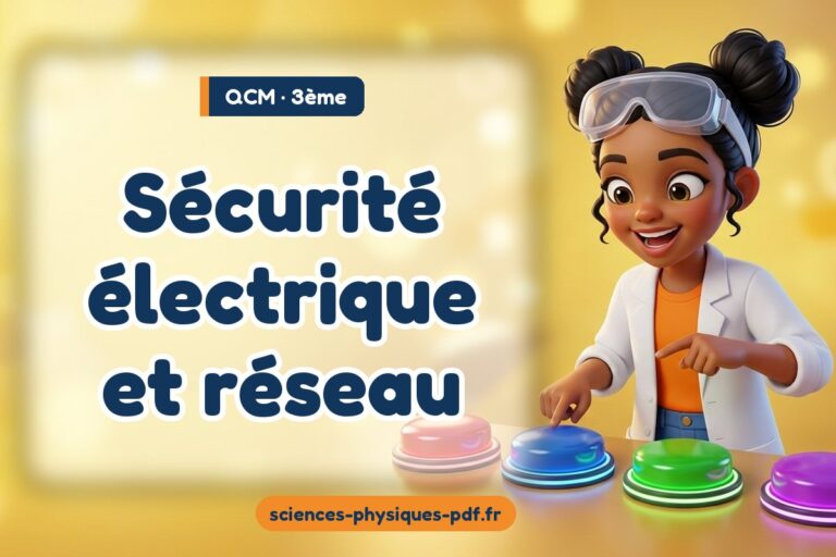 Sécurité électrique et réseau : QCM de sciences physiques en 3e