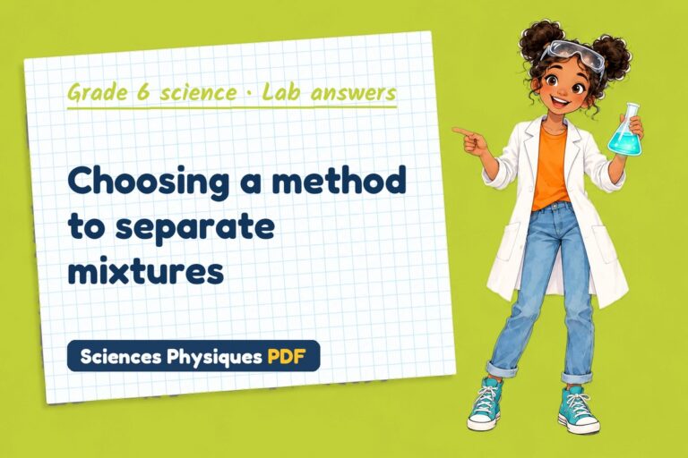 Separating mixtures lab answers for grade 6 science (free PDF download)