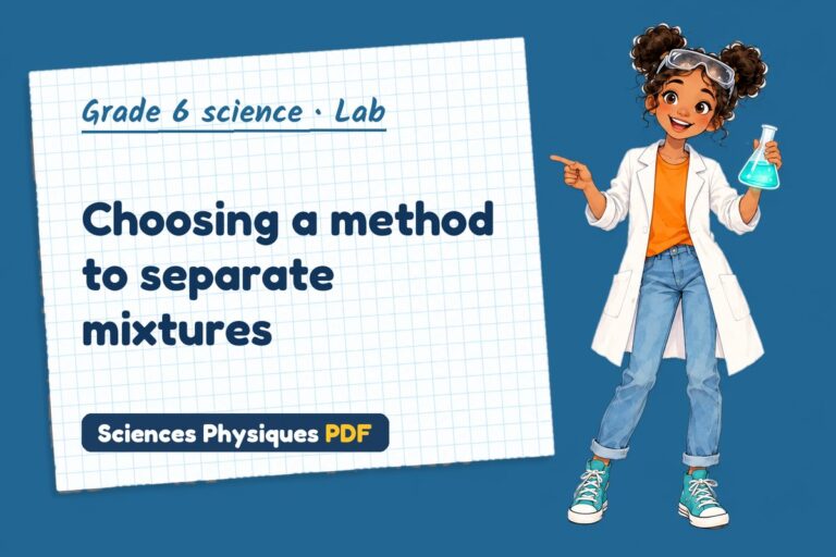 Separating mixtures lab for grade 6 science: practical with sample results (free PDF download)
