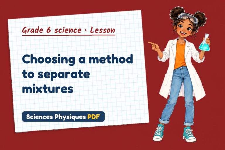 Separating mixtures notes and lesson for grade 6 science (free PDF download)