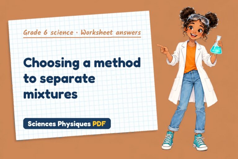 Separating mixtures worksheet answers for grade 6 science (free PDF download)