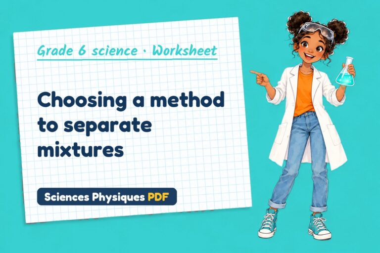 Separating mixtures worksheet with answers for grade 6 science (free PDF download)