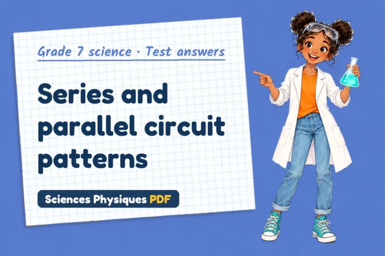 Series and parallel circuits test answers and mark scheme for grade 7 science (free PDF download)