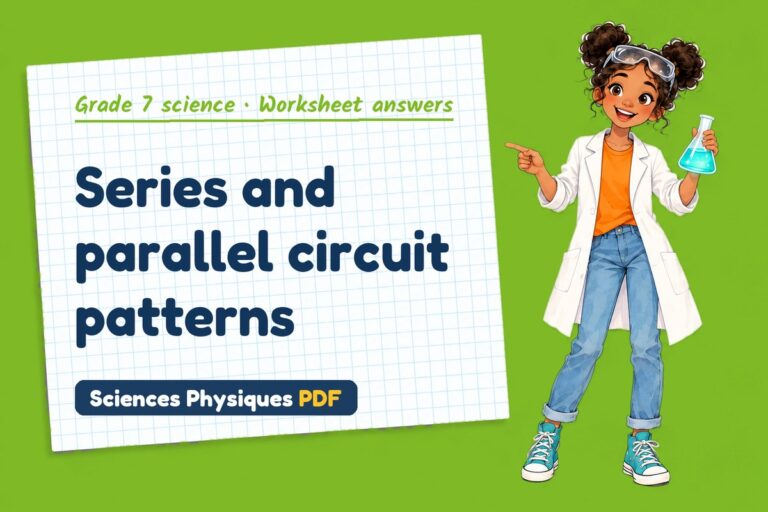Series and parallel circuits worksheet answers for grade 7 science (free PDF download)