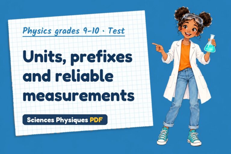 SI units test with answers for GCSE physics (free PDF download)