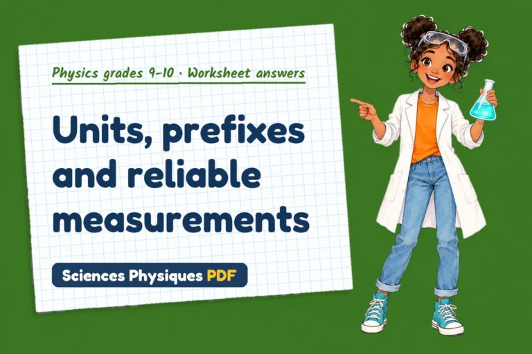 SI units worksheet answers for GCSE physics (free PDF download)