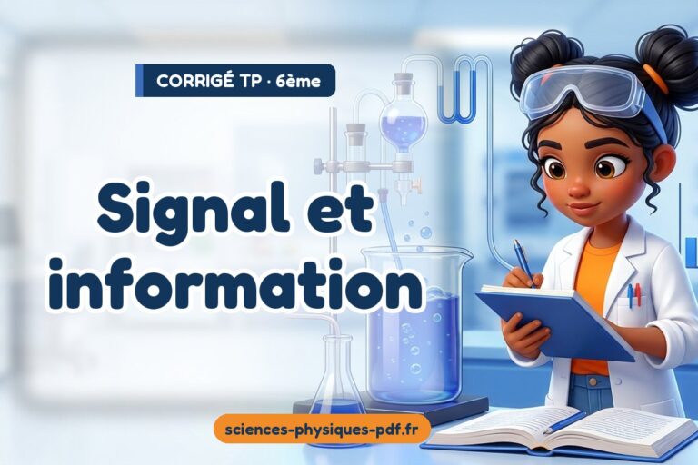 Signal et information : corrigé du TP de sciences physiques 6e – PDF gratuit à télécharger et imprimer