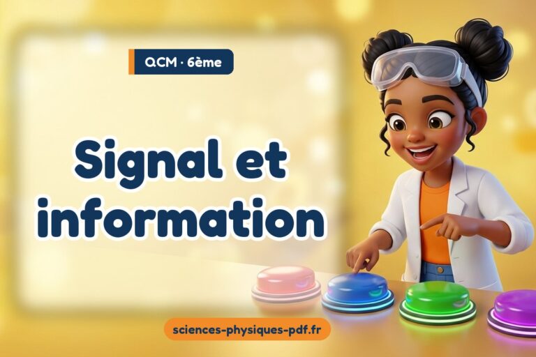 Signal et information : QCM de sciences physiques en 6e