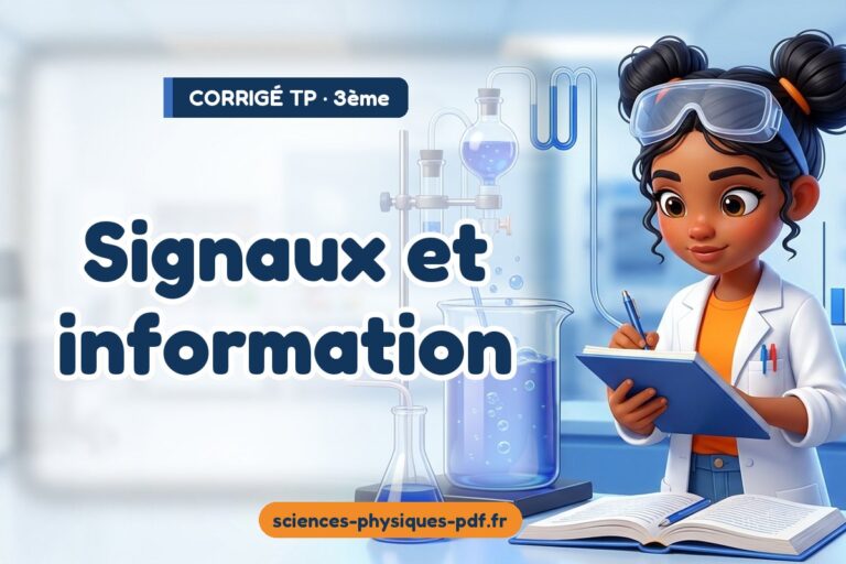 Signaux et information : corrigé du TP de sciences physiques 3e – PDF gratuit à télécharger et imprimer