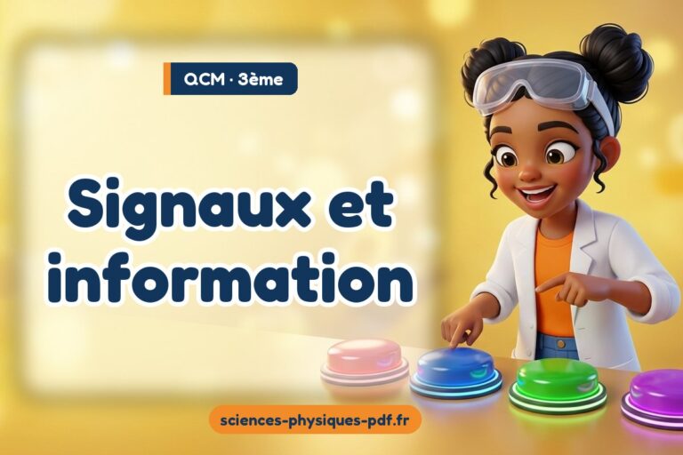 Signaux et information : QCM de sciences physiques en 3e